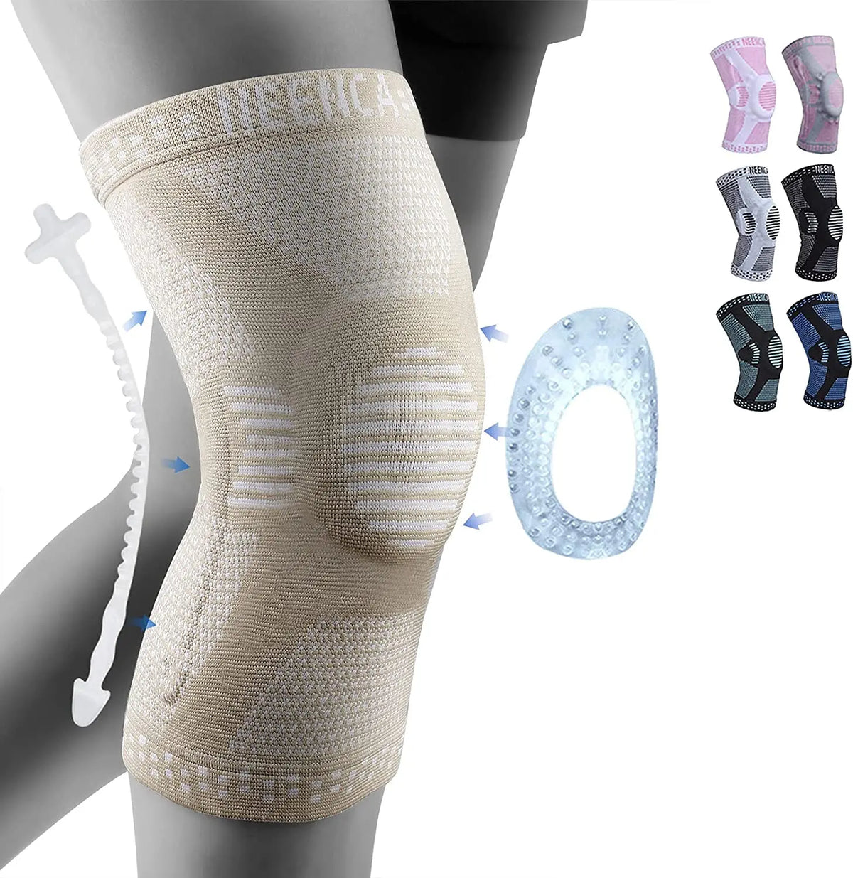 Genouillère de compression à fibres de cuivre