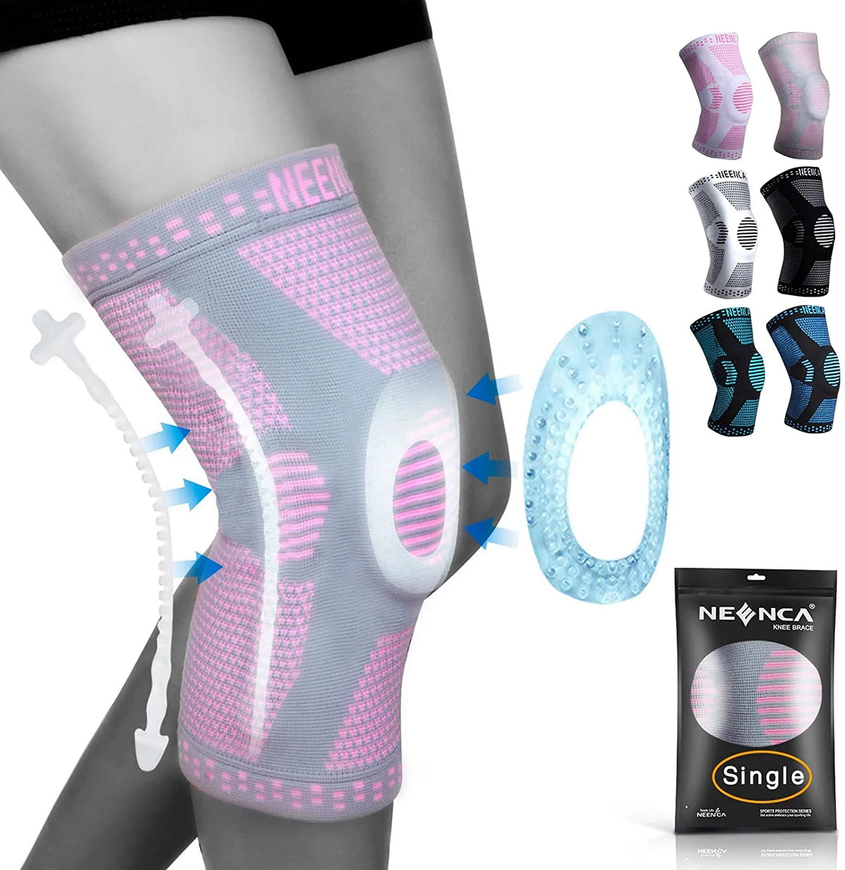 Genouillère de compression à fibres de cuivre